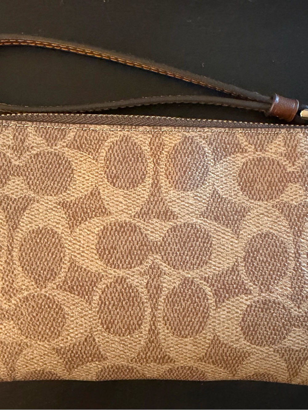 COACH Signature Wristlet Canvas C Print - Picture 2 of 4